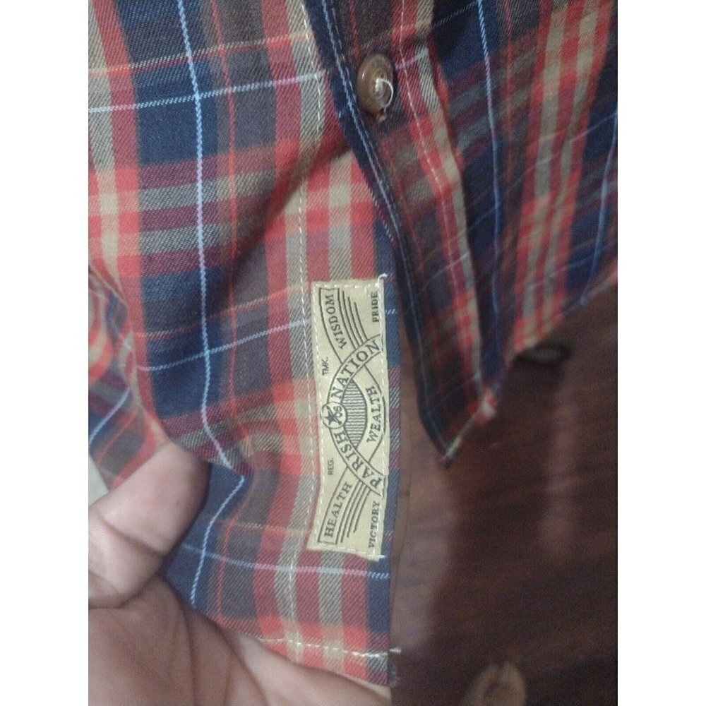 Men's Pride of The Nation Long Sleeve MultiColor Button Shirt 2XL Elbow Patch - Picture 3 of 11